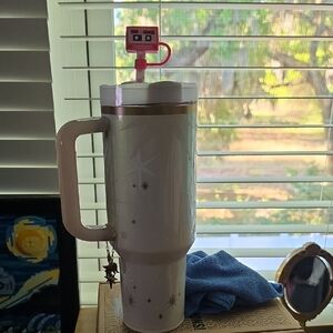 White Star Accent Travel Tumbler with Charm